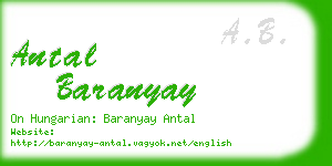 antal baranyay business card